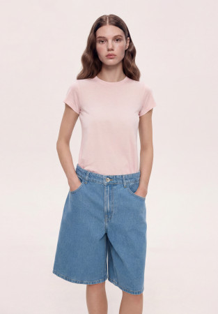 Боді-футболка із джерсі рожеве